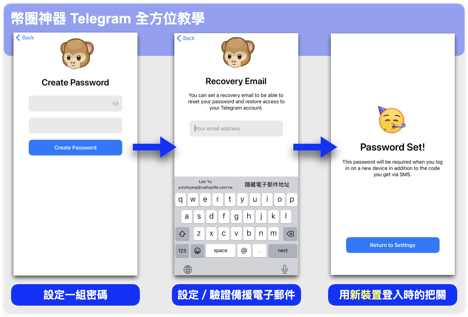 Telegram 安全性檢查點三:兩步驟驗證
